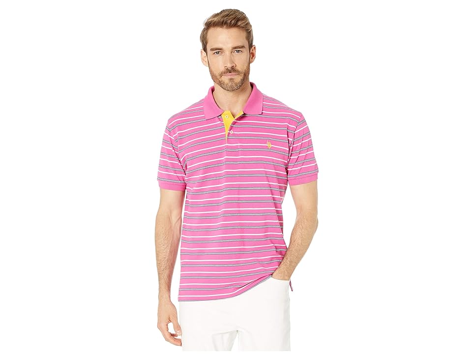 

U.S. POLO ASSN. Double Stripe Polo (Scuba Pink 2) Men's Clothing