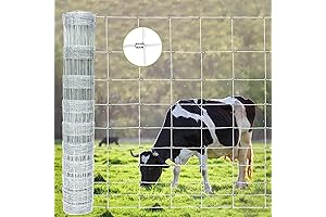 Heavy-Duty 4ft x 164ft Galvanized Livestock Fencing for Cattle, Deer, Hogs, Goats, and Horses