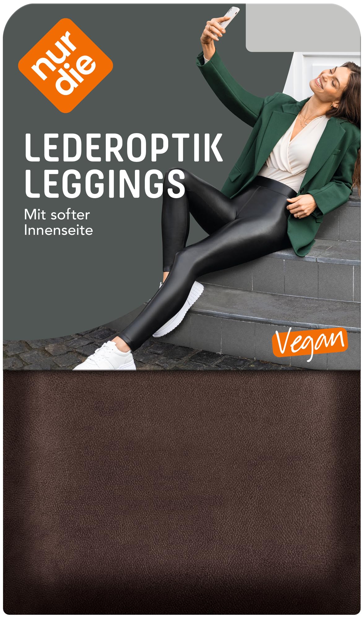 Nur Die Leggings in Leder-Optik Relax Go Kunstleder High Waist Treggings Mit Weicher Innenseite Und Bund Femme