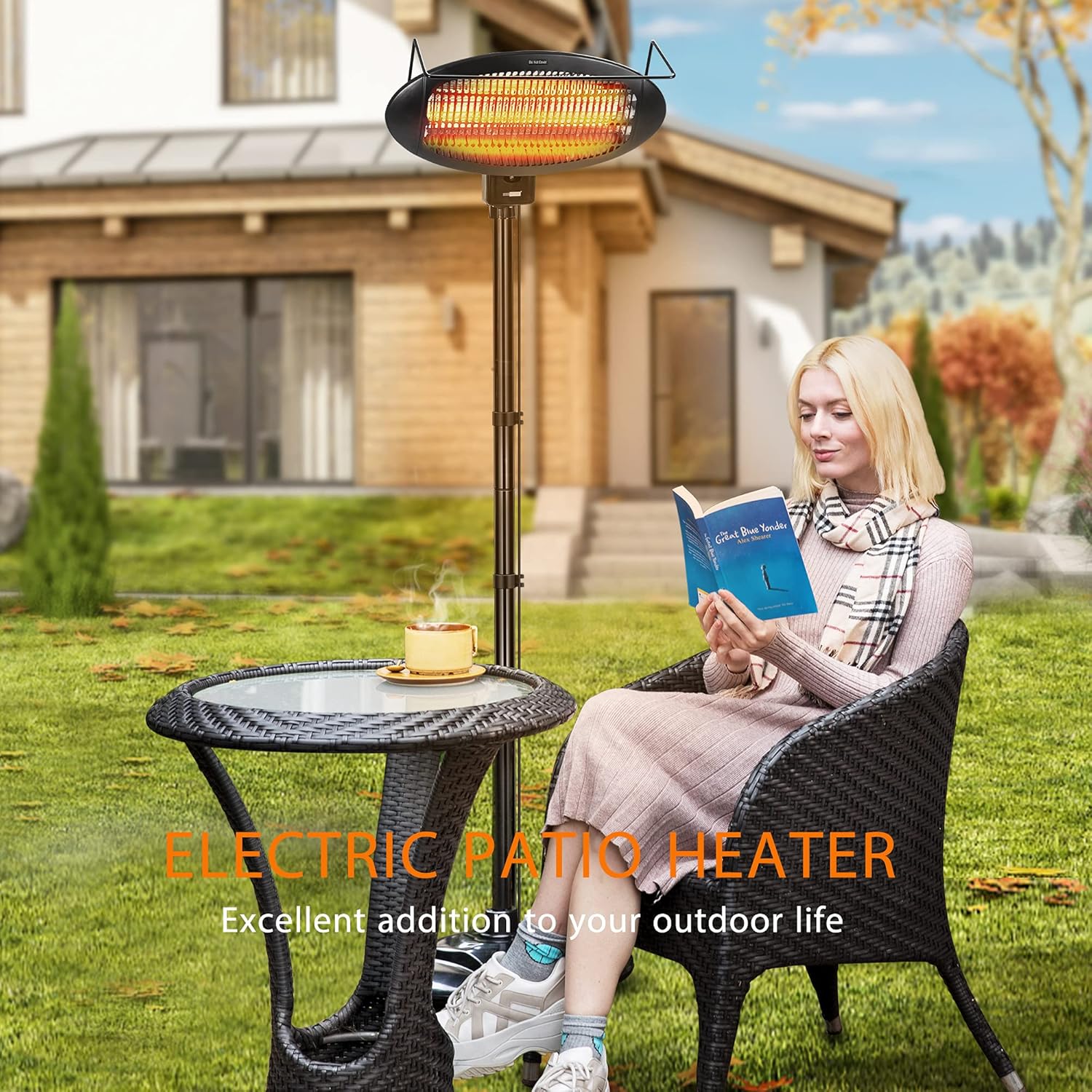 VIVOHOME 1500W Outdoor Electric Patio Heater with Remote, 3 Modes Fast Heating, Height & Angle Adjustable, Floor Standing Infrared Heater for Courtyard, Garage, Balcony, Garden : Patio, Lawn & Garden
