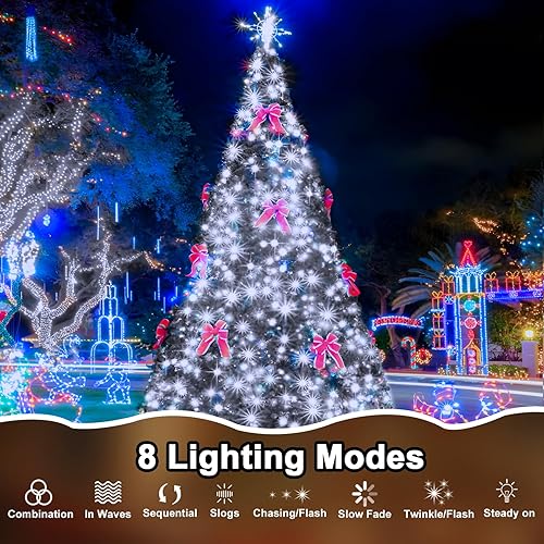 Miniatura 2 de Luces de Navidad de 393 pies, 1000 LED para exteriores, impermeables, 8 modos con temporizador, enchufables, para jardín, patio, fiestas y