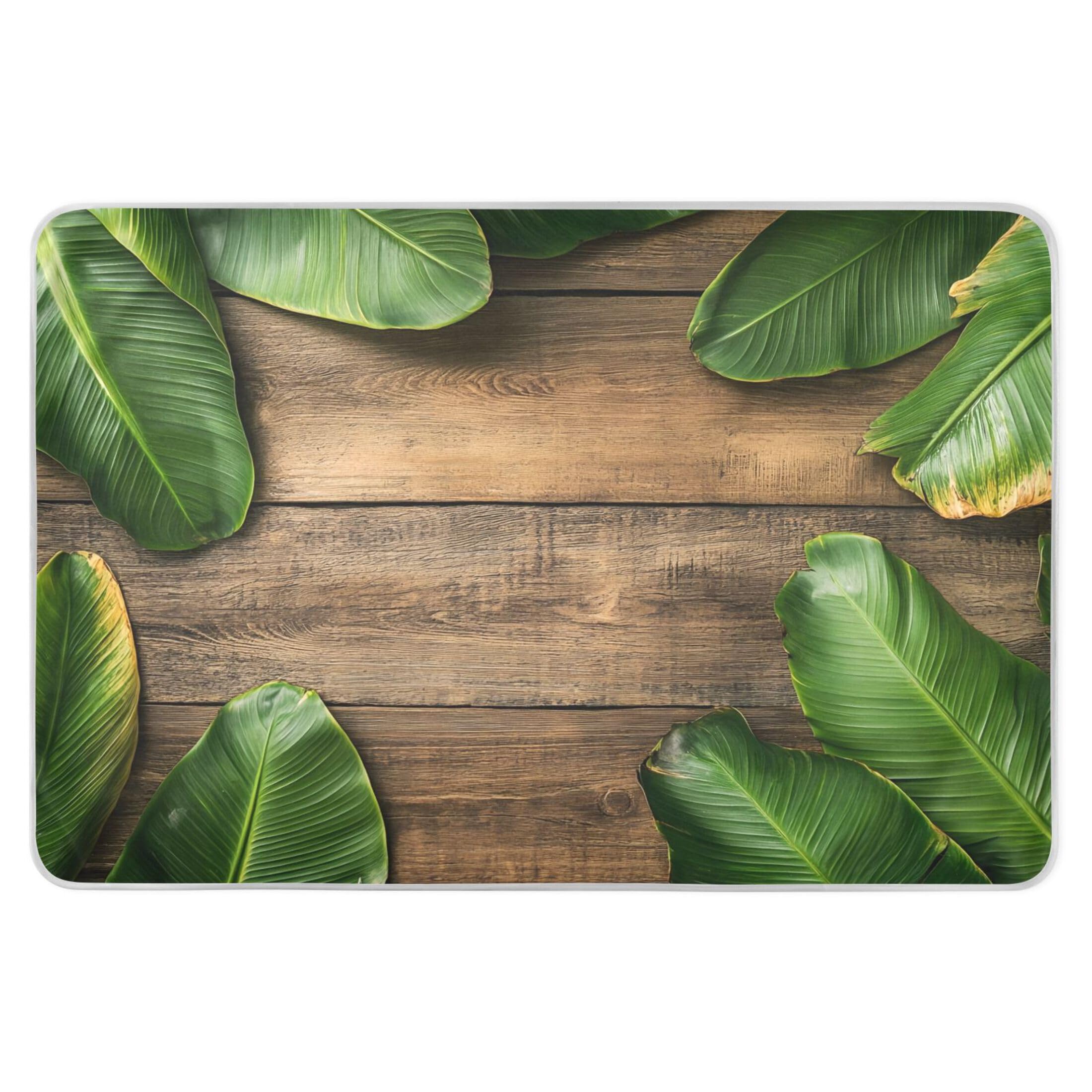 Takiito Spring Green Banana Leaves on Wood Bed Pad Reusable Bed Underpad Washable Waterproof Leak-Proof Quick Dry Incontinence Pee Pad for Toddlers Kids Adults Pets 34x52 in
