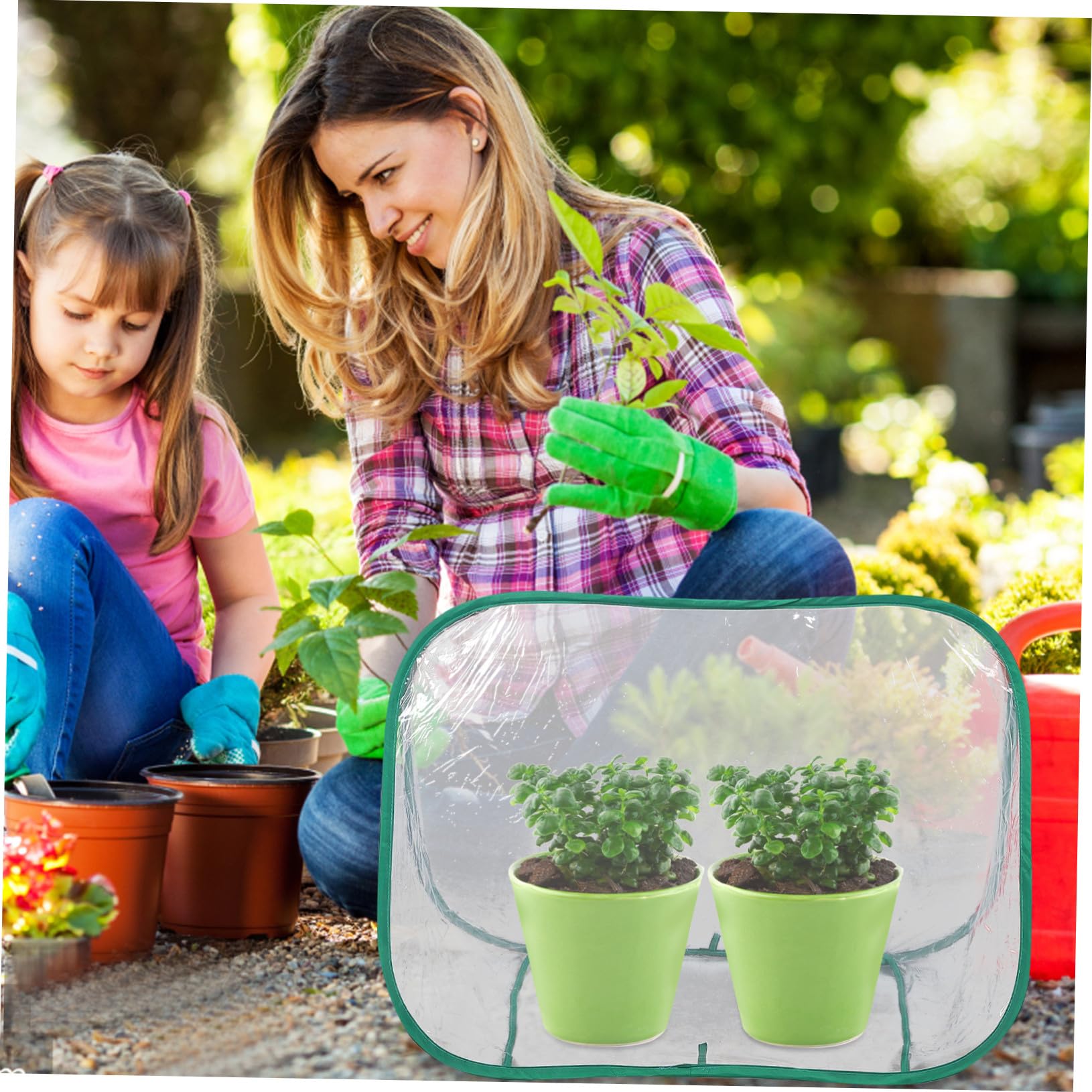 Abaodam Mini-gewächshaus Faltbar Tragbar für Kleine Pflanzen Pflanzenschutzschuppen aus PVC-Material Transparent für Balkon Garten
