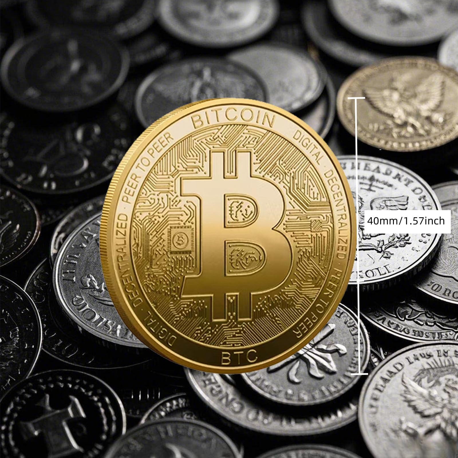 Lembrança de moeda Bitcoin banhada a ouro com capa protetora física  colecionável para decoração presentes de comemoração Token de criptomoeda  BTC para fãs de Bitcoin (5 peças) : Amazon.com.br: Brinquedos e Jogos