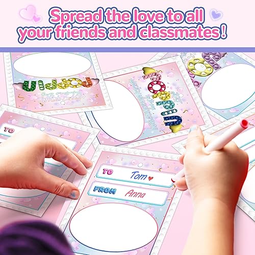 Miniatura 2 de Regalos para el día de San Valentín para niños, tarjetas del día de San Valentín para niños, paquete de 32 juguetes para ansiedad de corazón a