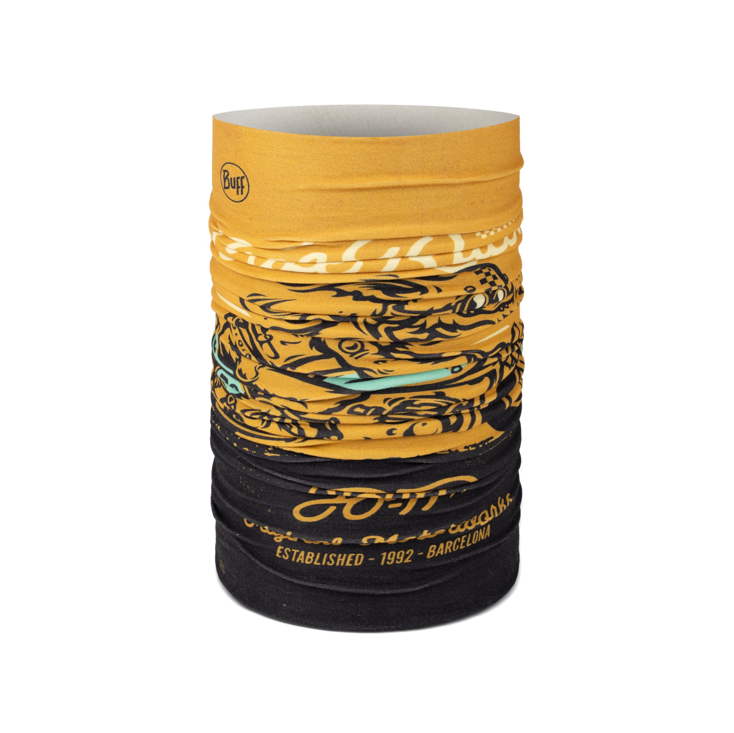 BUFF Komin Original Ecostretch Szalik, Tubularny, Wielofunkcyjny, na Szyję i Głowę, Bieganie, Chodzenie, Wędrówki, Zrównoważony, Lekki One Size Wielobarwny