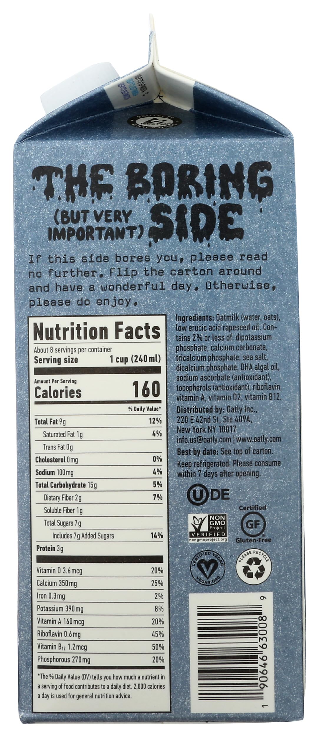 Oatly Full Fat Oat Milk, 64 Fl Oz