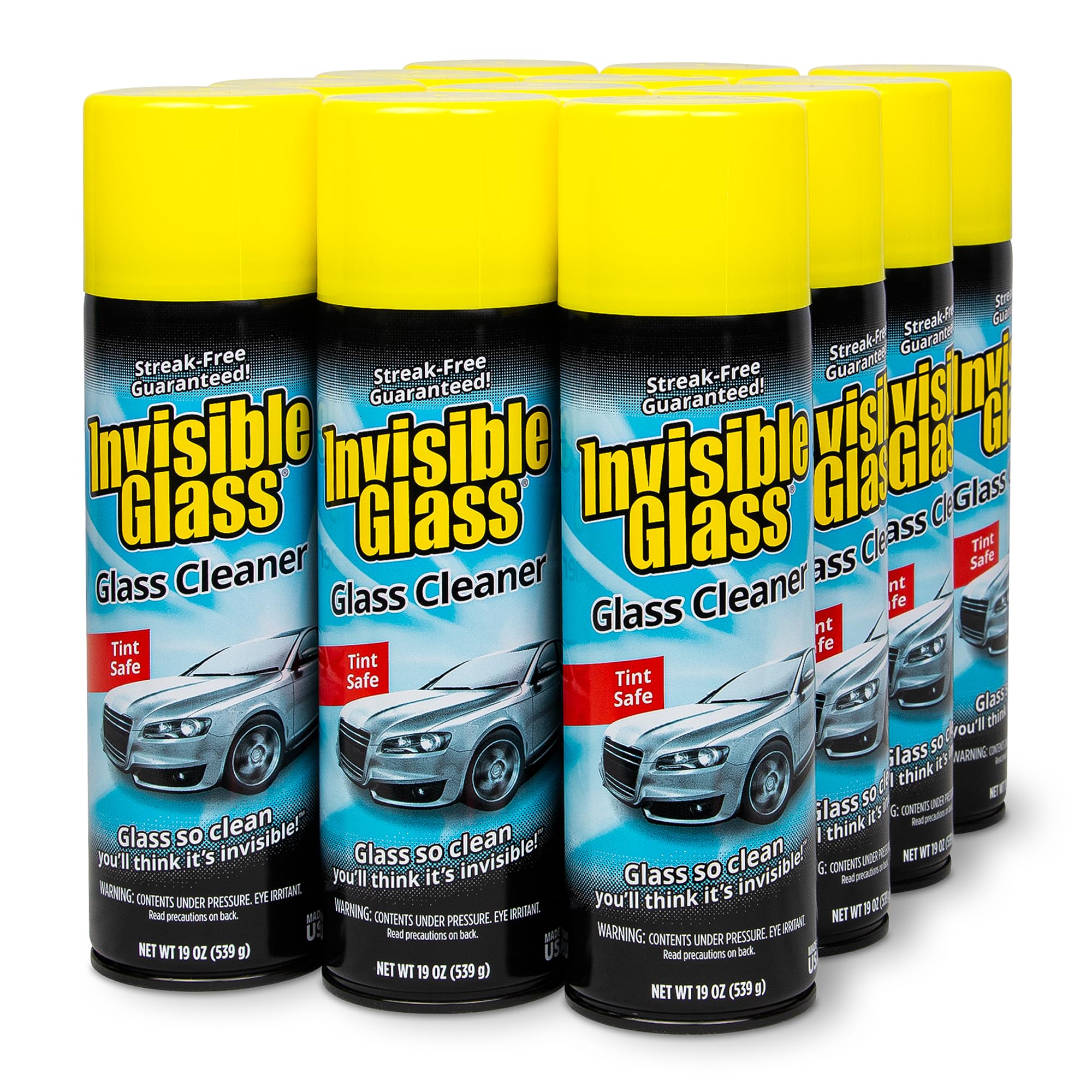 91164-12PK 19-Ounce Premium Glass Cleaner for Auto and Home for a Streak-Free Shine, Deep Cleaning Foam, Safe for Tinted and Non-Tinted Windows, Ammonia Free, Pack of 12