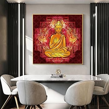 Amazon｜家の壁の装飾宗教的な仏キャンバスプリント絵画仏教ポスター