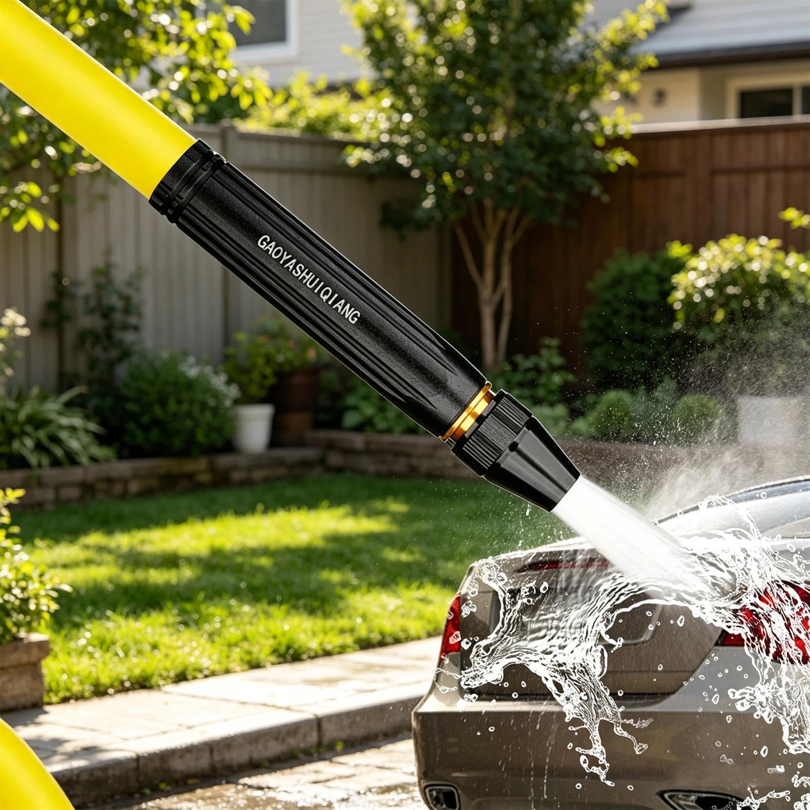 High Pressure Hose Nozzle, Heavy Duty Adjustable Twist Hose Nozzle, High Pressure Car Wash Water Sprayer, for Watering Plants Car Wash and Showering Dog
