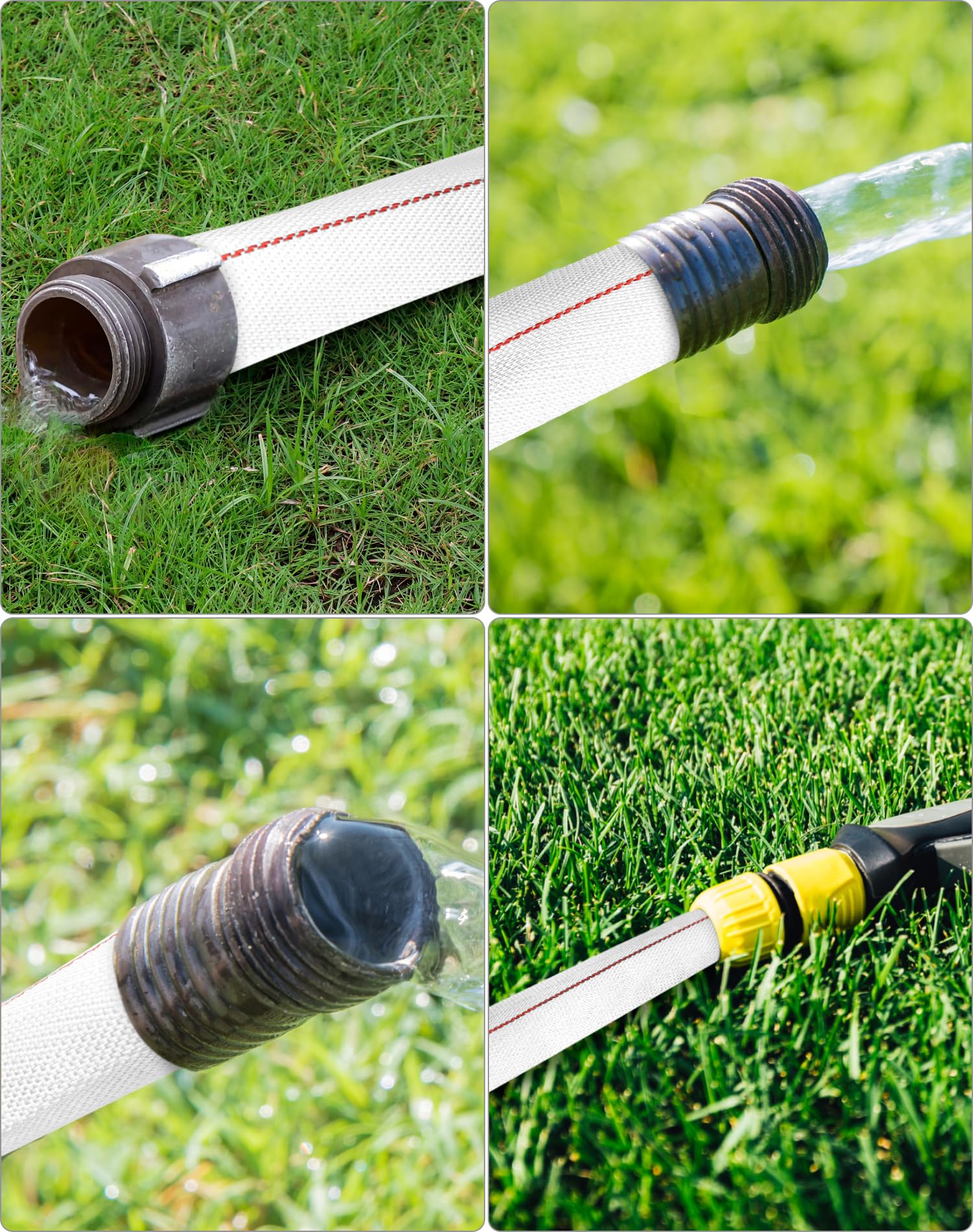 QWORK Manguera de retrolavado, manguera de descarga flexible de 2 pulgadas de diámetro interior x 100 pies, manguera de agua plana de poliéster ligero, mangueras de bomba de sumidero, manguera de