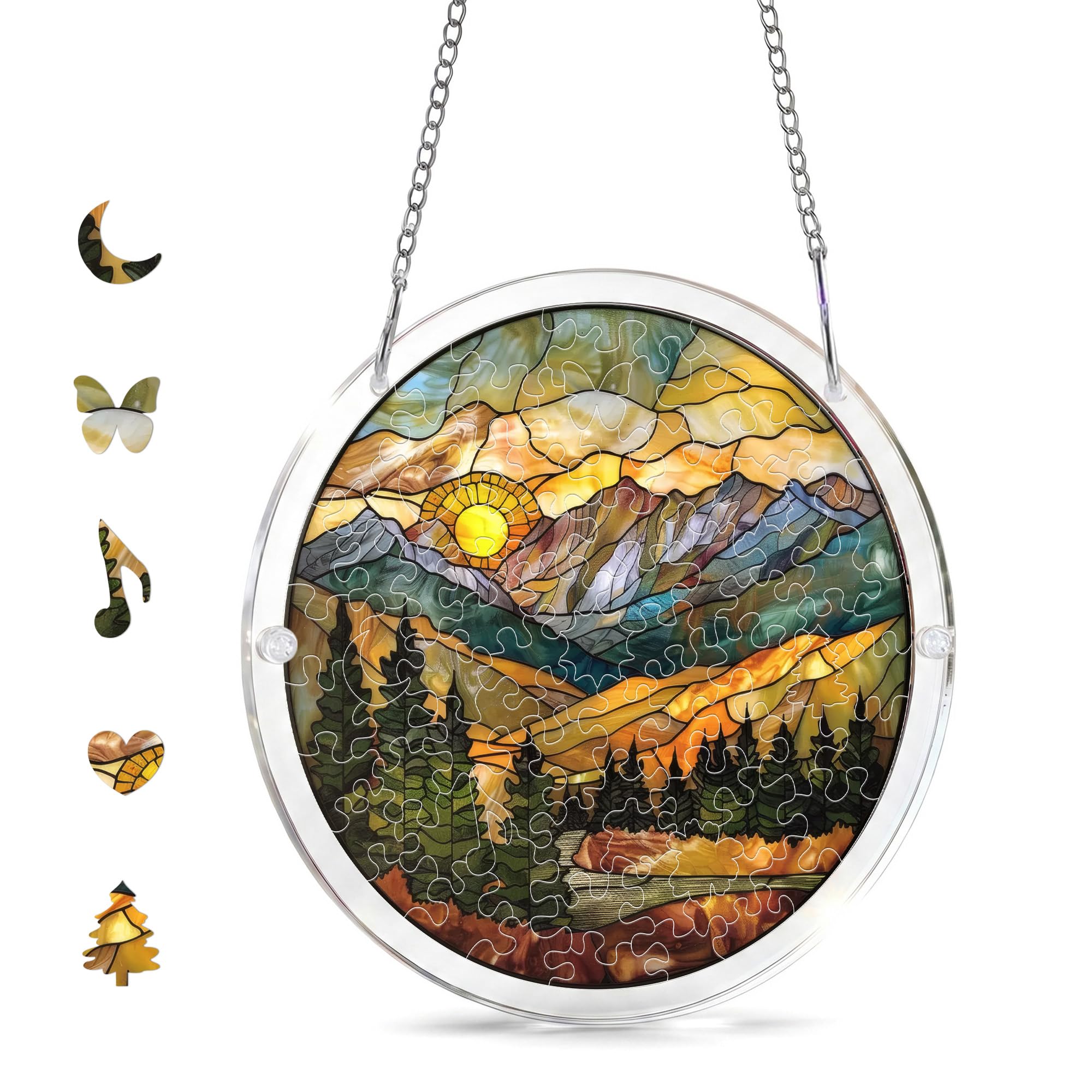 Acrylic Jigsaw Puzzle Suncatcher - Stained Glass Decor -28 Acrylic Jigsaw Puzzle Suncatcher - Stained Glass Decor -28