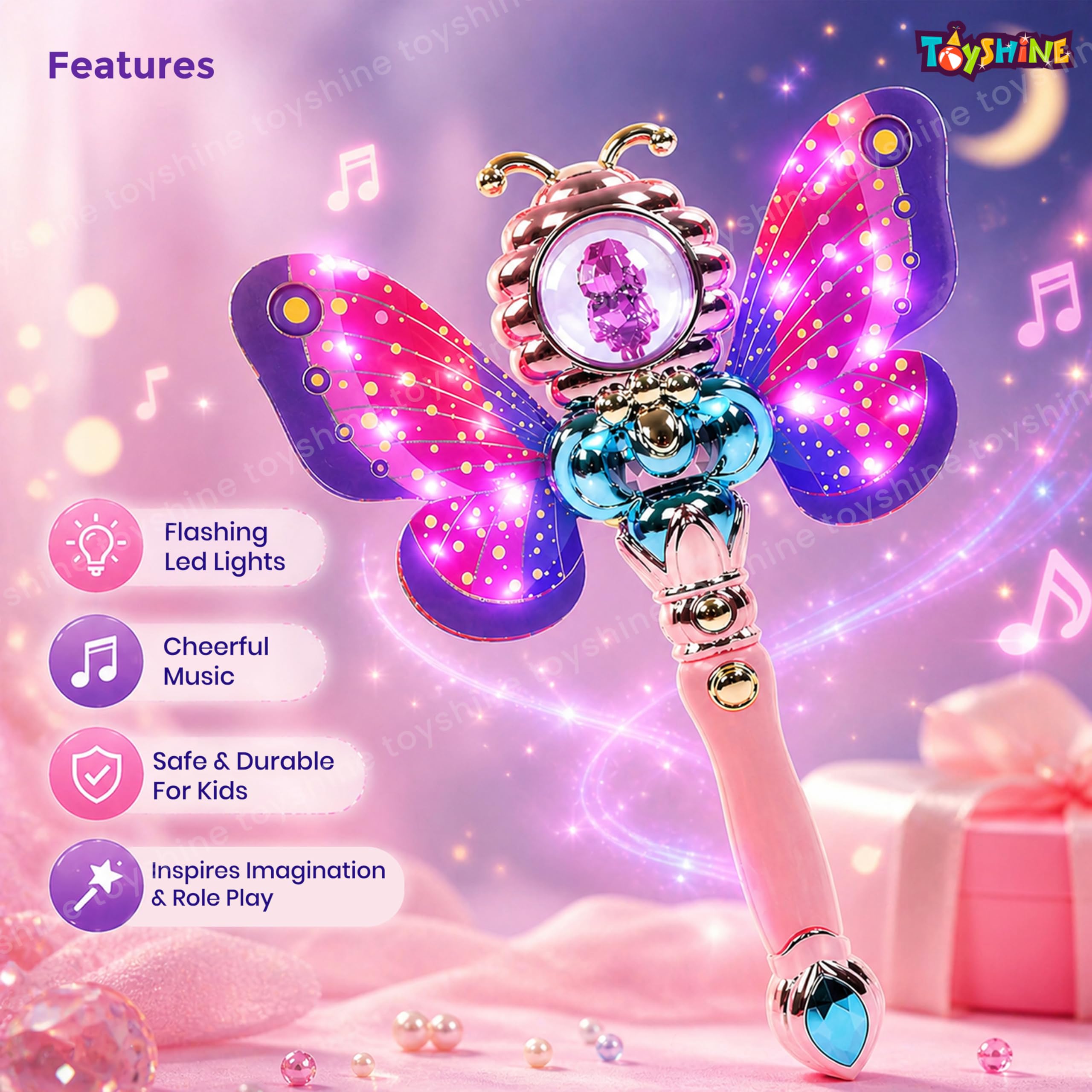 Buy Toyshine Princess Fairy Flashing Light up Magic Wand Moon
