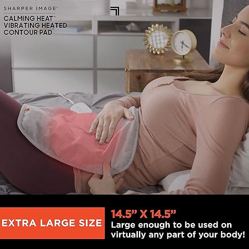 Miniatura 6 de Sharper Image almohadilla térmica térmica térmica con peso con vibraciones de masaje, 12 ajustes, 3 calor, 9 masajes, 27 combinaciones relajantes,