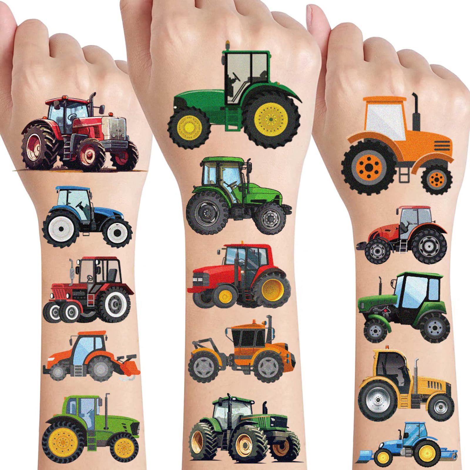 Tattoos für Kinder,10 Blätter Traktor Kindertattoos Hautfreundlich Bauernhof Auto Tattoo Aufkleber Kinder,Mitgebsel Kindergeburtstag Gastgeschenke Party Deko Geburtstag Deko Jungen Spielzeug