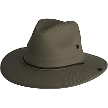 Henschel Hats Oswego Aussie Hat - Cotton Outdoor Hat with 3 Inch Snap Up Brim - Low Crown and Chin Cord Perfect for Outdoor