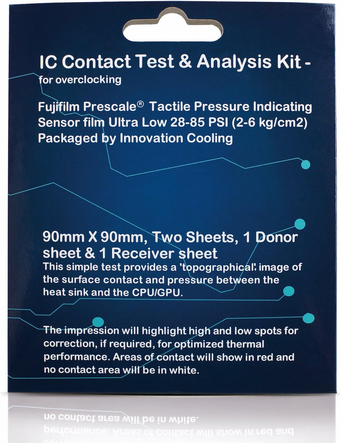 IC Contact Test and Analysis Kit for CPU GPU Heatsink – Includes Tactile Pressure Indicating Sensor Film Sheets, 90 mm x 90 mm