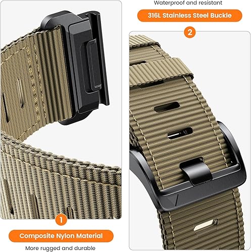 Vista 20 de Compatible con Garmin Fenix 7X/Fenix 6X/Fenix 5X/Fenix 8 2.008 in/5X Plus/6X Pro/7X Pro, correa de nailon Quickfit 26 para Tactix 7/Descent