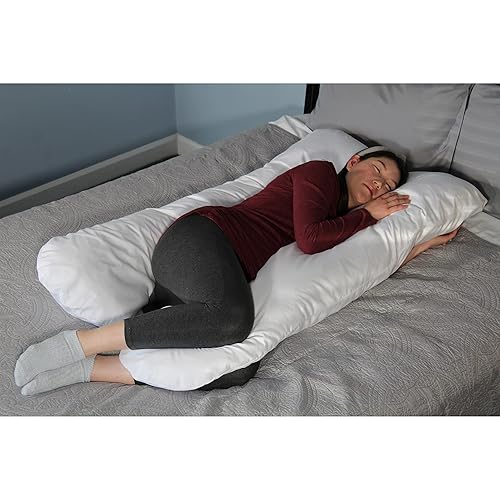 Miniatura 6 de Contours Soulmate Almohada de cuerpo completo en forma de U que absorbe la humedad y soporte de maternidad, almohada de embarazo para dormir,