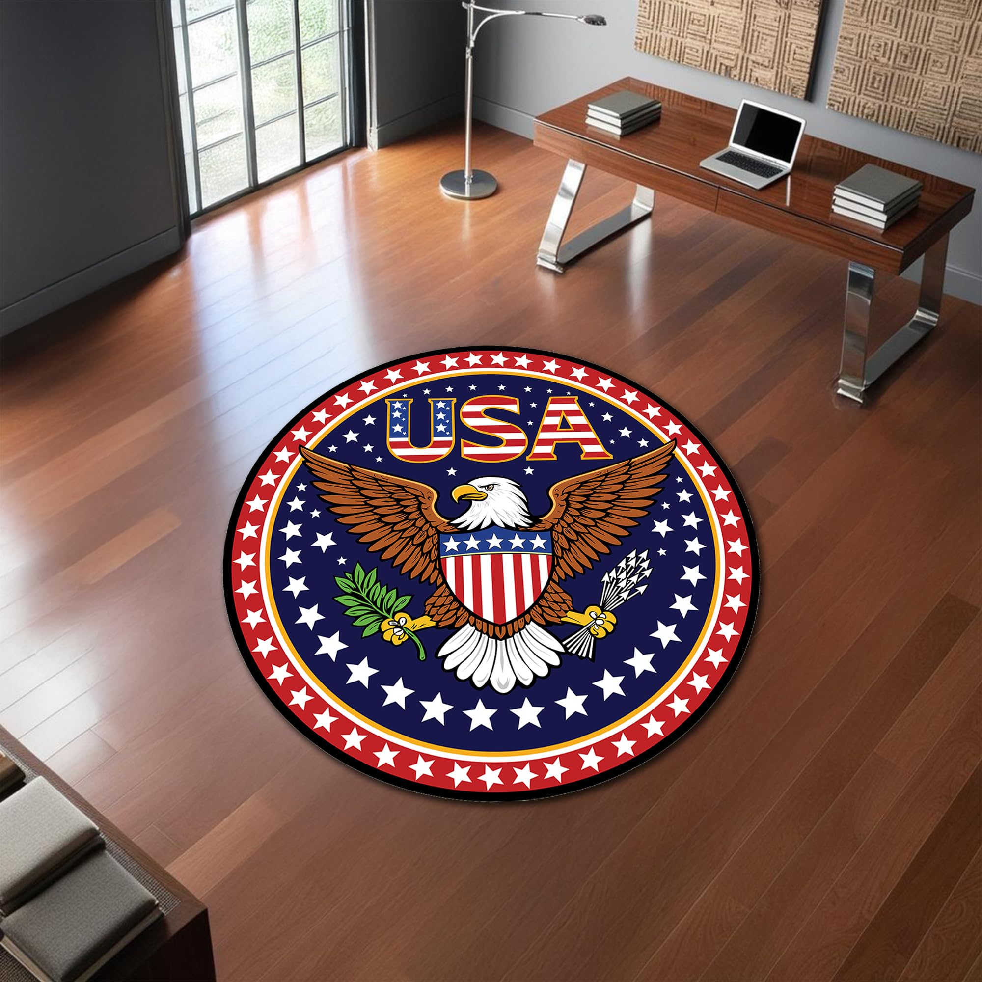 Rugendary Seal of President of United States Rug American Eagle Carpet Office Area Rug Living Room Bedroom Kitchen Doormat (Economic Quality, 2x2 ft.)