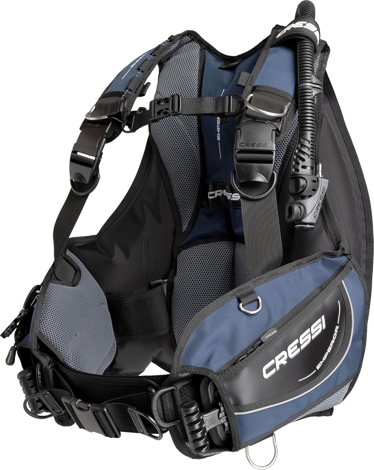 Cressi High Lift Capacity - Hybrid Scuba Diving Buoyancy Compensator - Self-Pivoting Waistband System - Anatomic Fit: Emperor- Designed in Italy