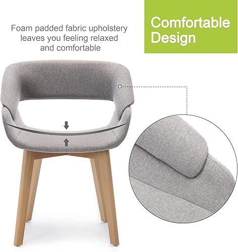 Miniatura 14 de ivinta Juego de 2 sillas de comedor modernas con cojín de tela tapizada y patas de madera maciza para comedor, cocina, sala de estar, Resturant 9122