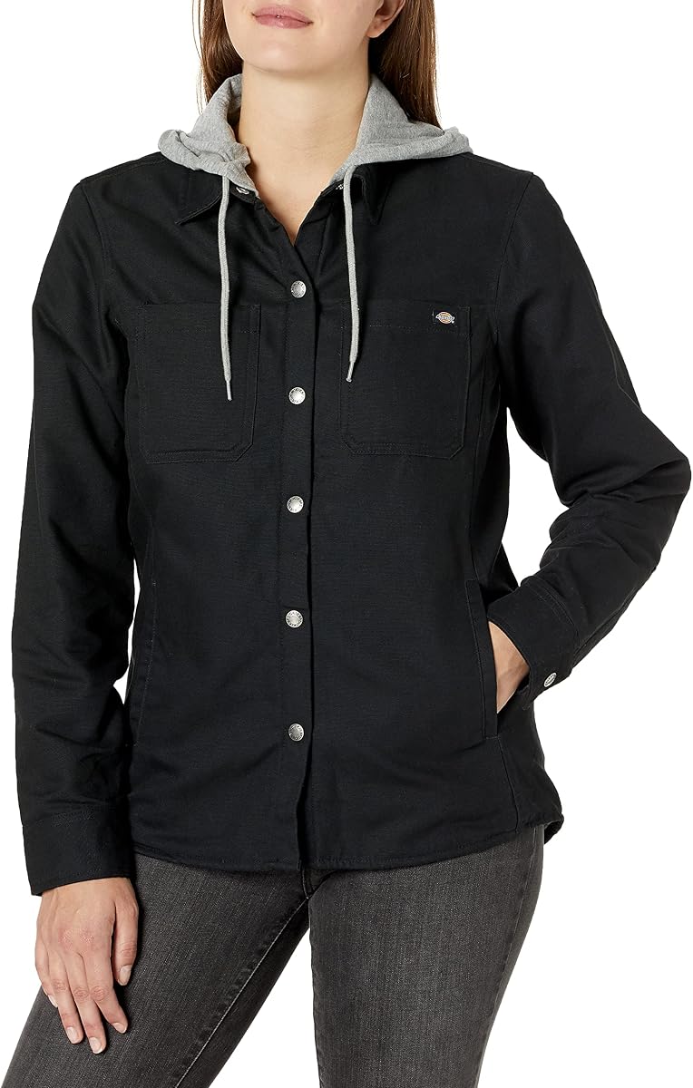 womens Duck Hooded Shirt Jacket