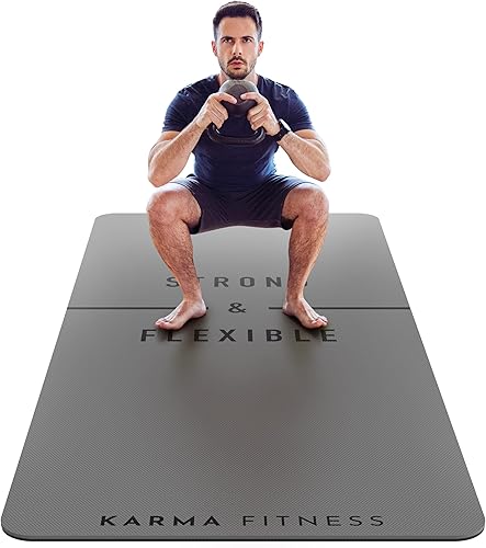 Esterilla de yoga grande Esterilla de entrenamiento extra gruesa de 0.394 in (72 x 32 pulgadas) Alfombrilla antideslizante de TPE para mujeres y