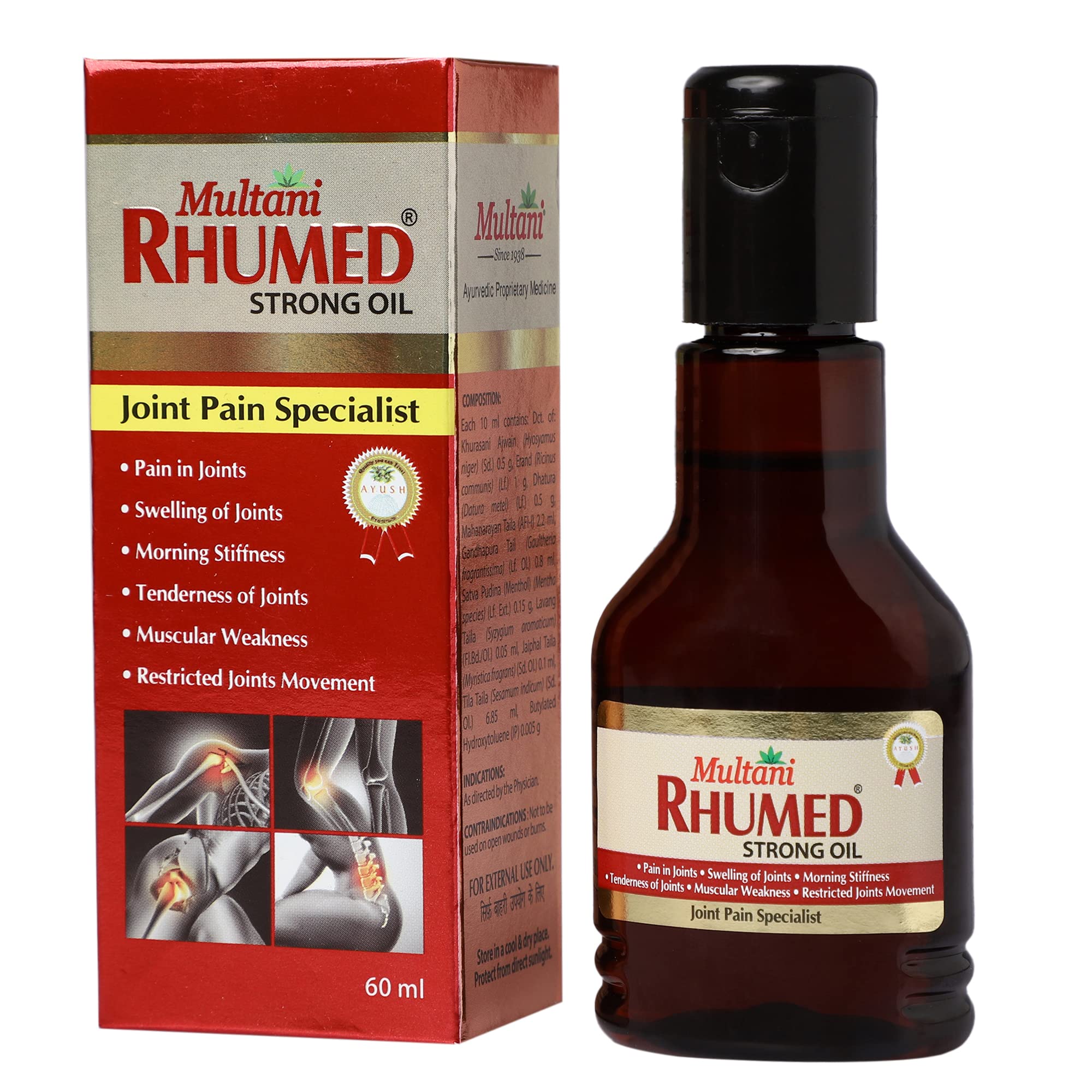 Multani Rhumed Strong Oil | Joints Pain Relief | For Joint & Muscular Pain | Improves Joint Mobility & Reparation | Helps In Stiffness, Swelling & Restricted Joint Movements- 60 Ml (B0BGPQ29HC) Amazon Price History, Amazon Price Tracker