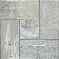 FloorPops FP-3290 Boardwalk Grey Peel & Stick Vinyl Floor Tiles - Shabby Chic Wood Look, 10-Pack 12x12in Coastal Flooring