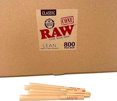 Miniatura 2 de RAW Lean Pre-Rolled Cones 800 Bulk Box | Papel de liar de combustión lenta de 4.331 in