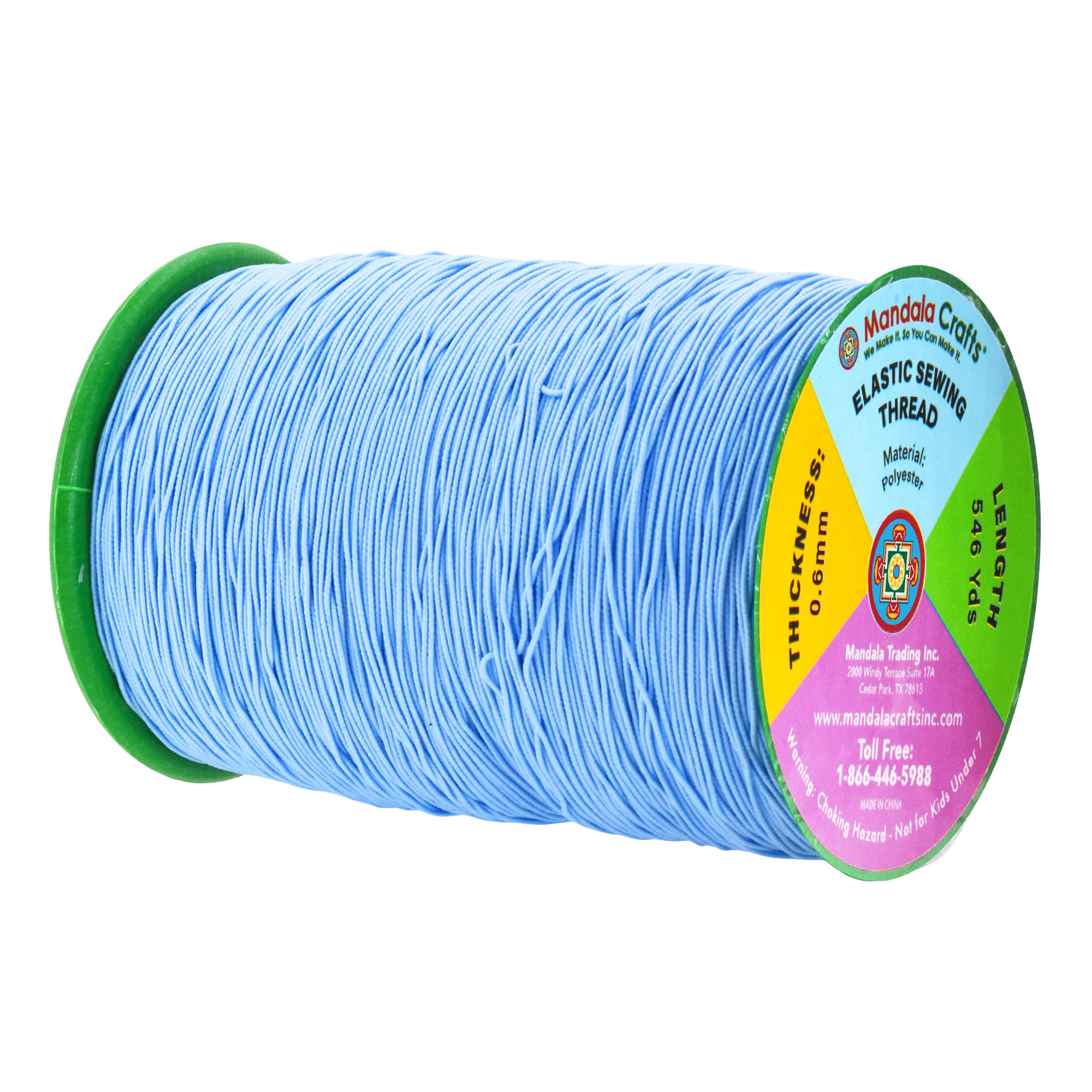 Amazon.com: Mandala Crafts Light Blue Shirring Elastic