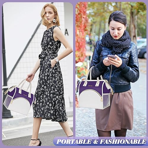 Miniatura 7 de LOKASS Lonchera aislada con apertura amplia, soporte grande para bebidas, organizador de aperitivos de nailon duradero con correa de hombro