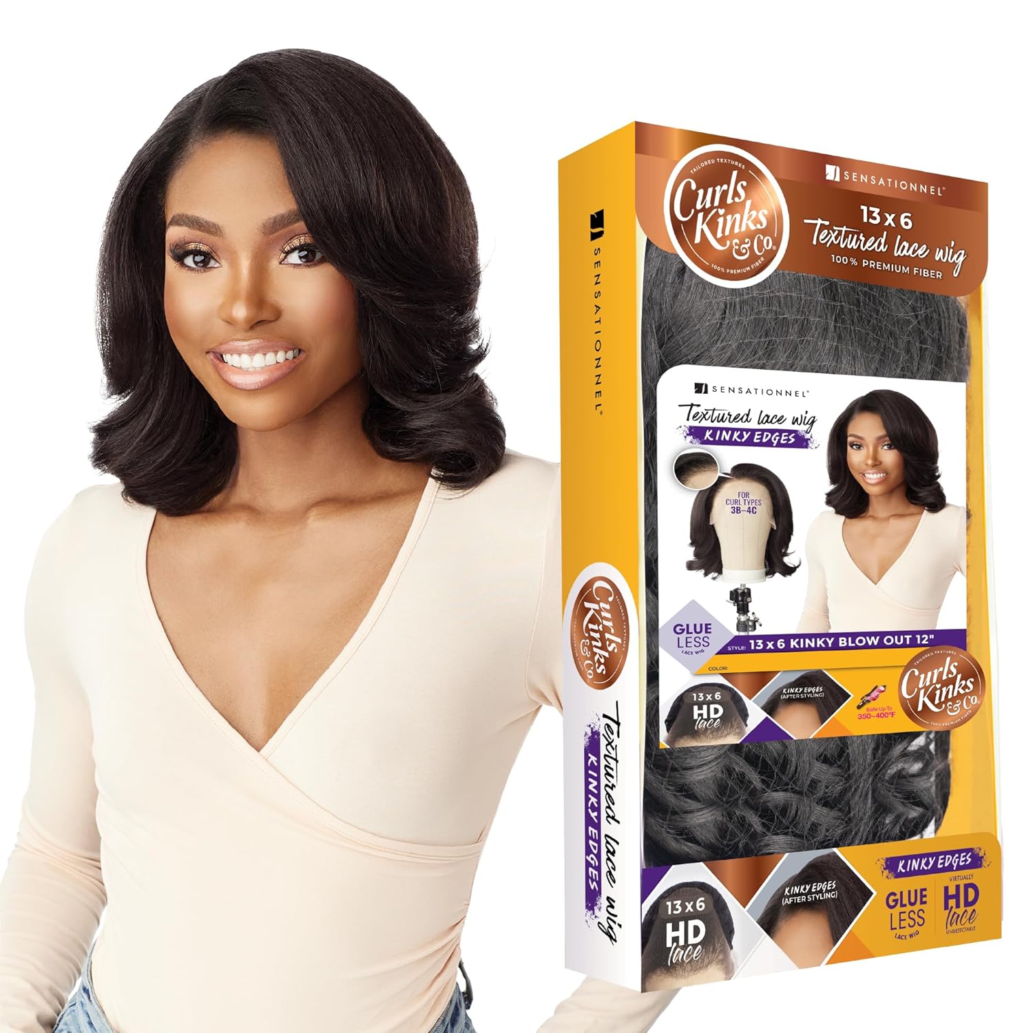 Sensationnel Kinky Edge 13x6 Lace Wigs Kinky Edge Blow