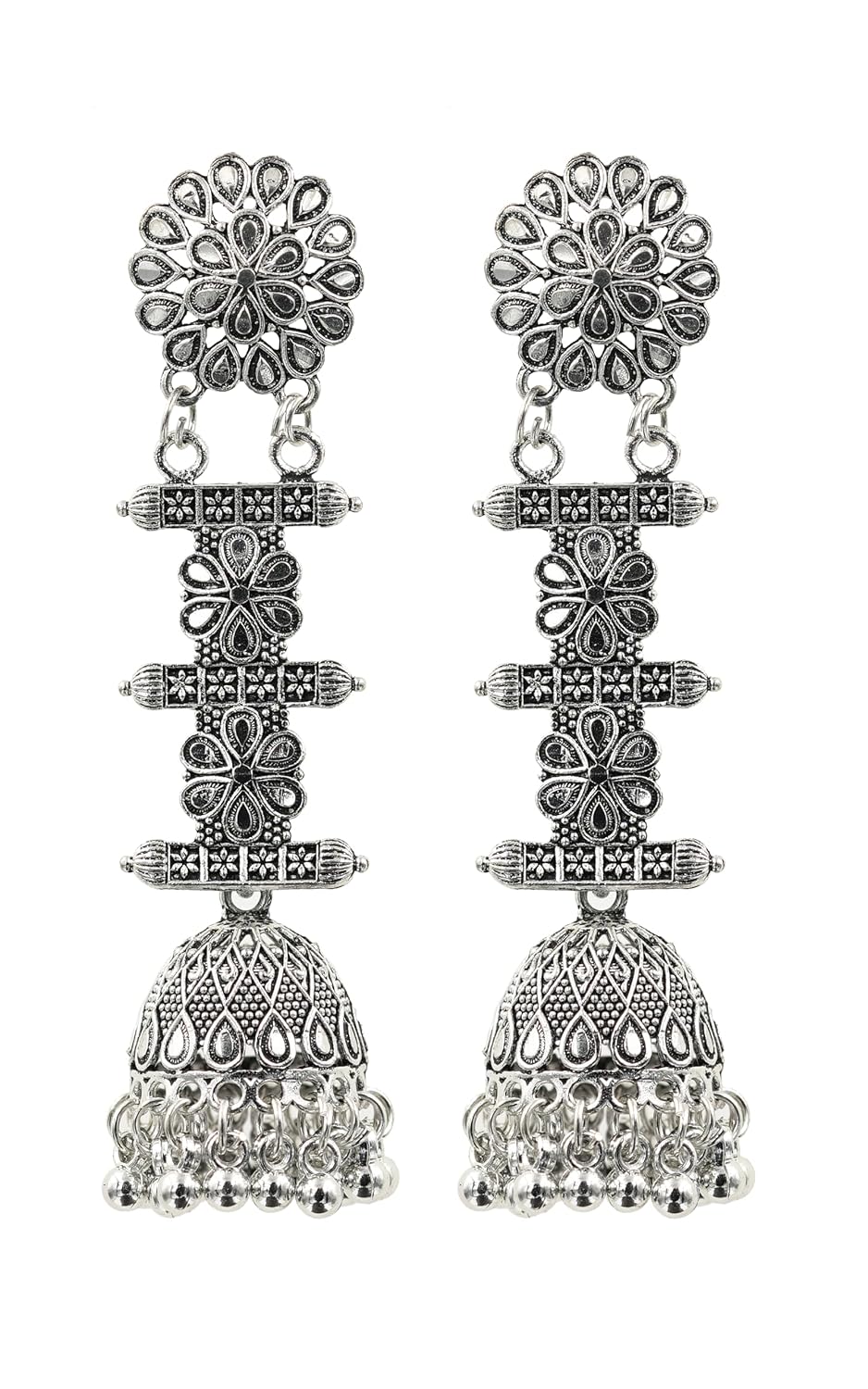 Everlynn Jewellery Oxidised Silver Dangler Jhumka Earrings for Women and Girls | Traditional Ethnic Earrings | Lightweight... - Review, Price and Buying Guide