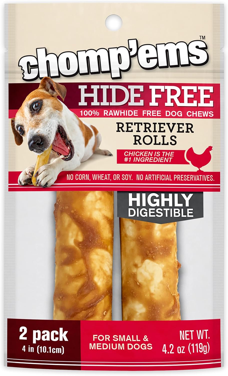 CHOMP 'EMS Chicken Hide Free Dog Chews Rawhide Free Dog