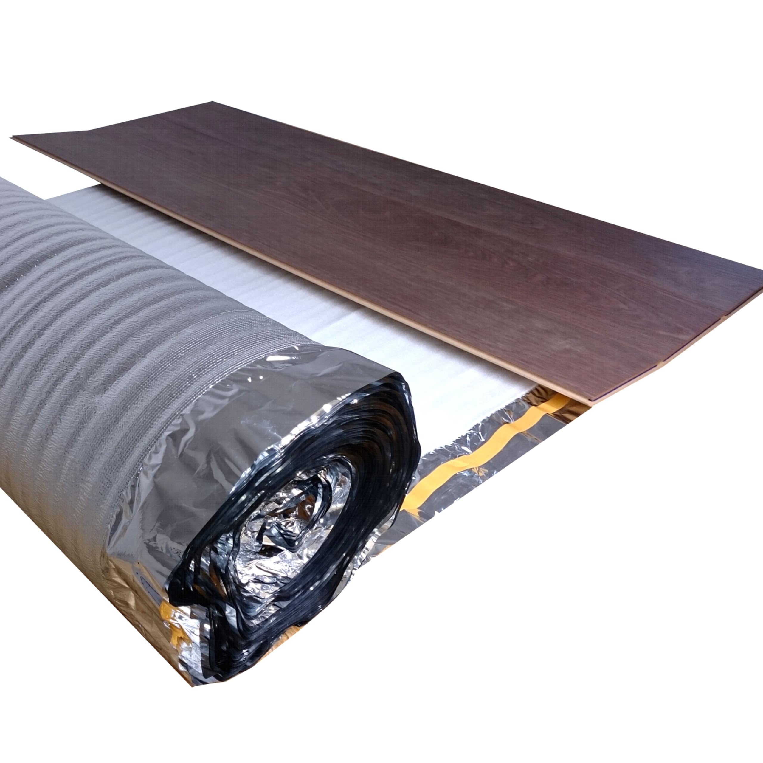 uficell® Aislamiento acústico de aluminio Plus de espuma de polietileno con barrera de vapor de aluminio, grosor de 2 mm, aislamiento acústico perfecto para suelos laminados y parqué (2 mm de grosor,