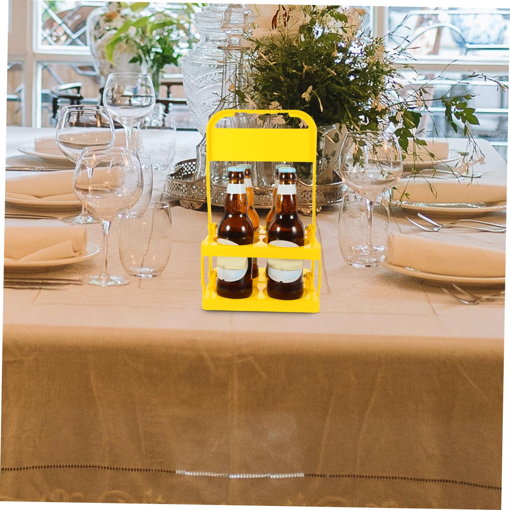 GAROZATION Folding Beer Basket Portable Beer Carrier with Handle Drink Holder for Parties Easy to Store for Transporting and Beverages Versatile and Practical Design