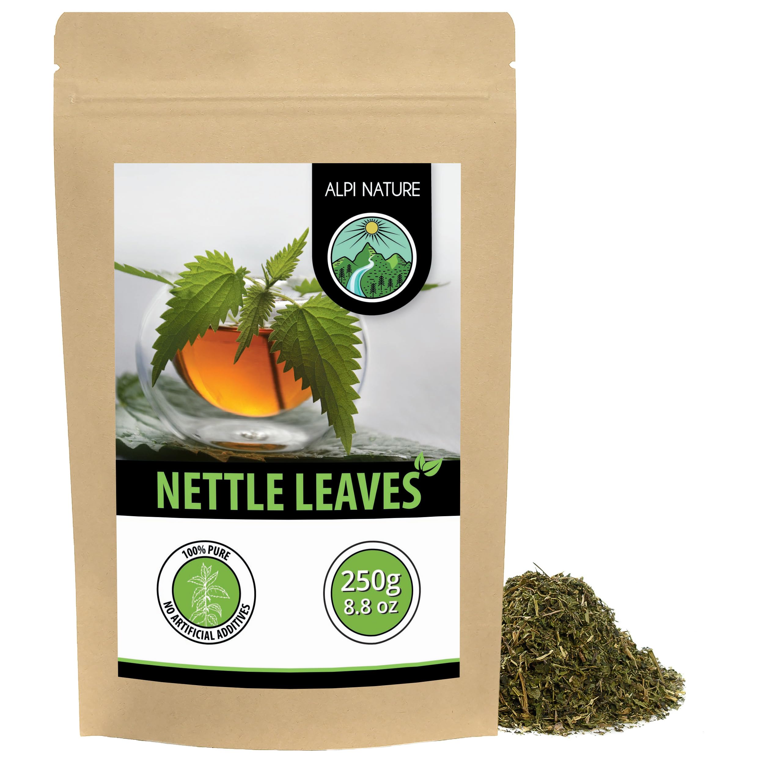 Alpi Nature Nettle Tea 250g 8.8 oz, Dried and Cut Nettle Leaves for Herbal Tea, Urtica dioica