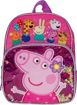 AI ACCESSORY INNOVATIONS Peppa Pig 10 Mini Backpack, Girls Mini Travel Bag Featuring Floating Shaker Confetti, Pink