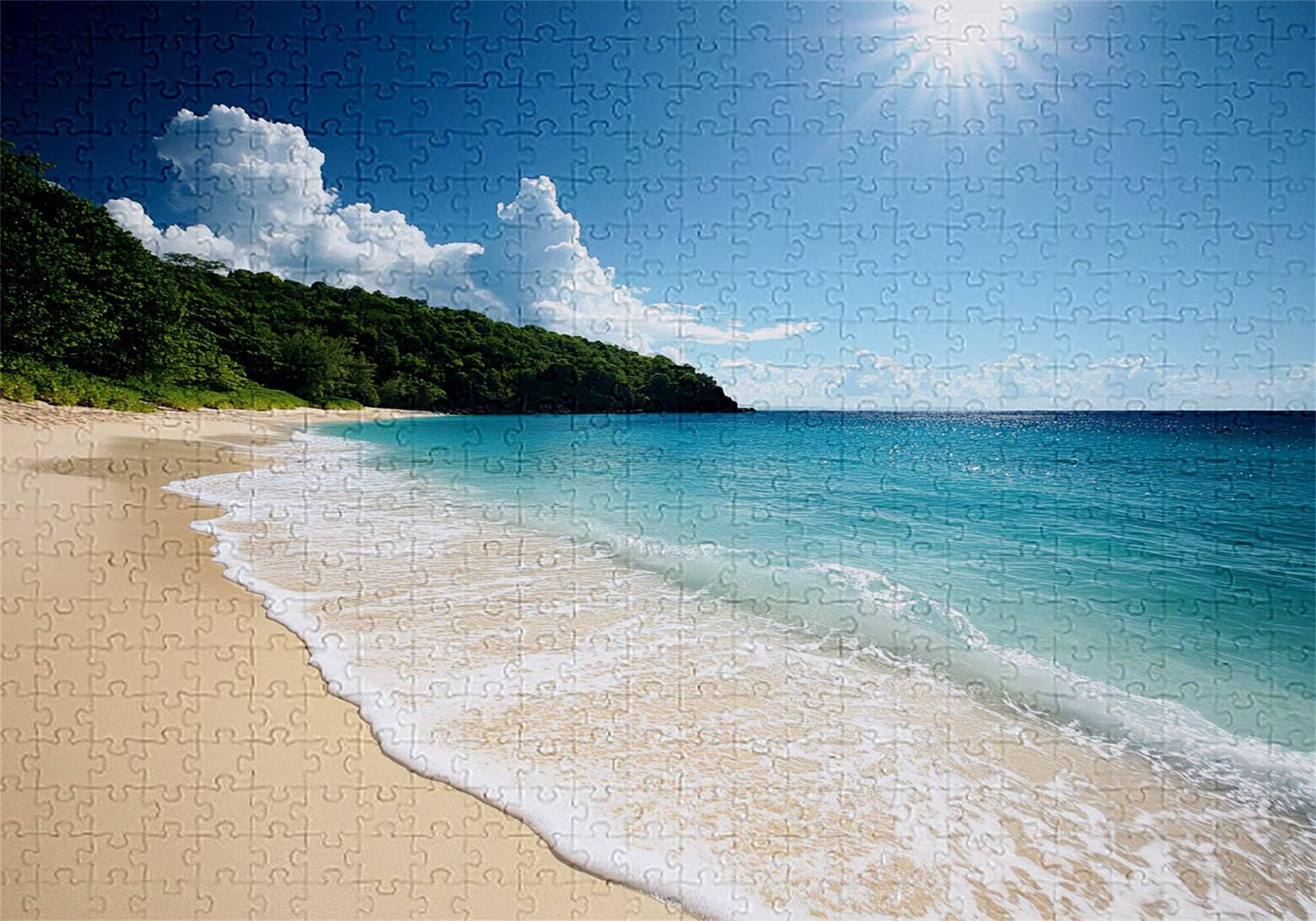 Puzzle 3000 Sztuk Plaża Puzzle dla dorosłych Krajobraz 122x81cm Unikalne Rzemiosło Klasyczne 3D Drewniana układanka do rodzinnych gier aktywnych, układanka zrób to sam do dekoracji ścian domu