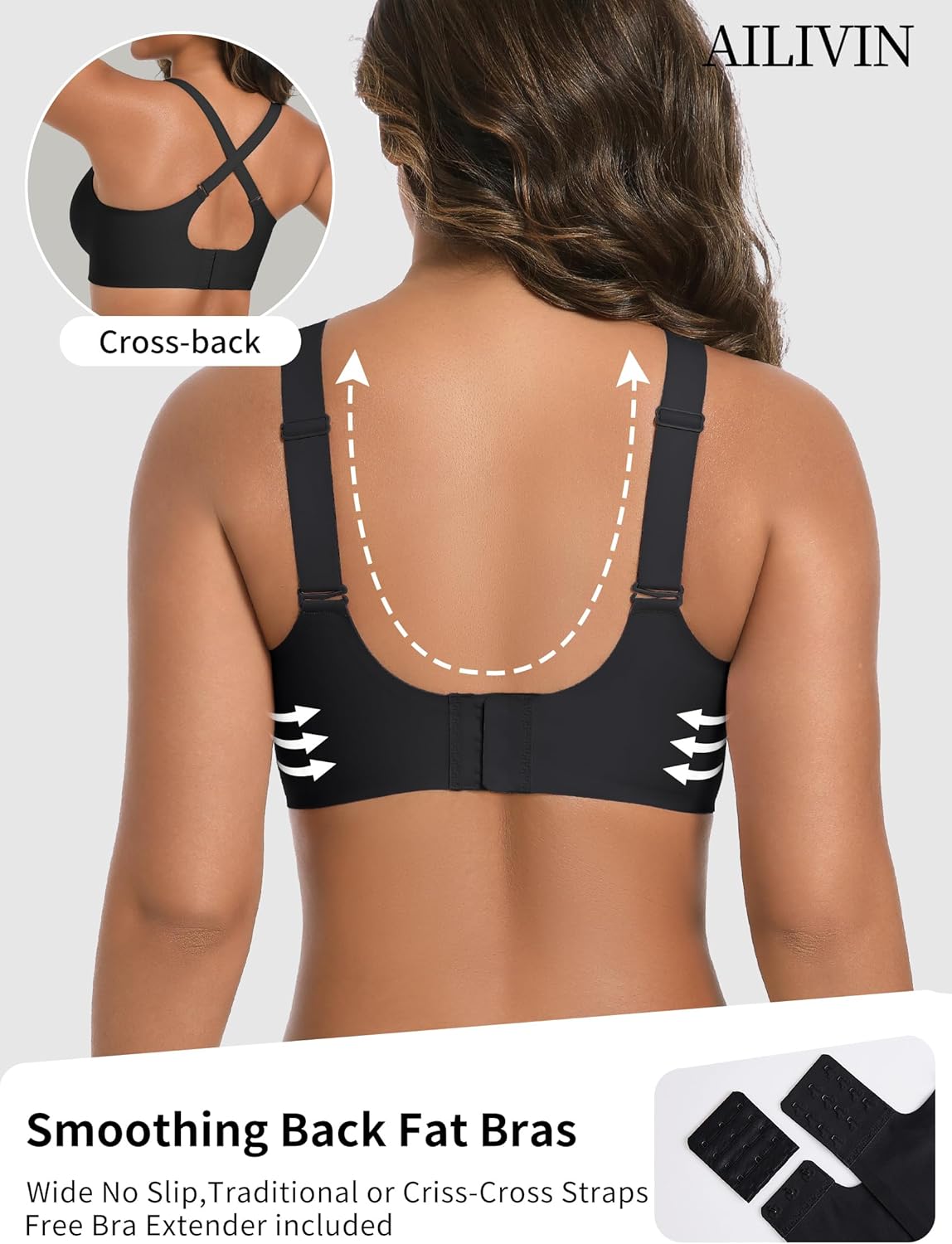 AILIVIN Womens Seamless Wireless Bra Comfort Push Up Bras Buttery Soft Bralette Full Coverage No Underwire Sport Everyday Bra - Image 3