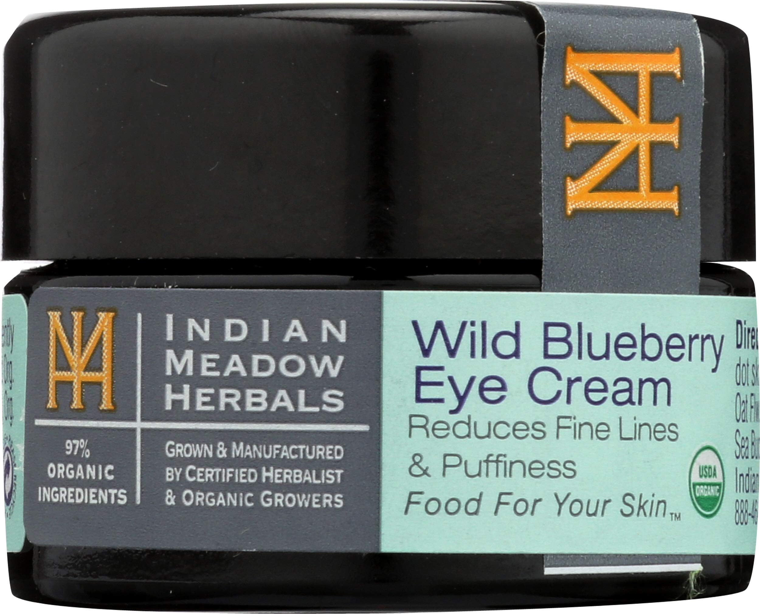 Indian Meadow HerbalsWild Blueberry Eye Cream (.5oz) - Under Eye Cream for Puffy Eyes & Fine Lines – Anti-Aging Eye Care w/Organic Herbs, Oils