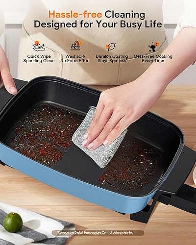Miniatura 9 de Nuwave Medley XL - Sartén eléctrica digital, plancha de tamaño familiar con tapa de vidrio, calefacción de precisión mejorada 2025, 100-425F,