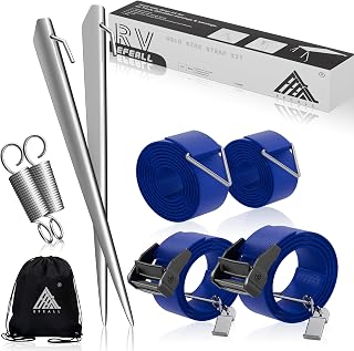 EFEALL Storm Band - Juego de toldo para Equipo de Autocaravana para Thule Omnistor, Kit de Correa Lateral de sujeción para toldo, Accesorios para Autocaravana con Bandas, Color Azul