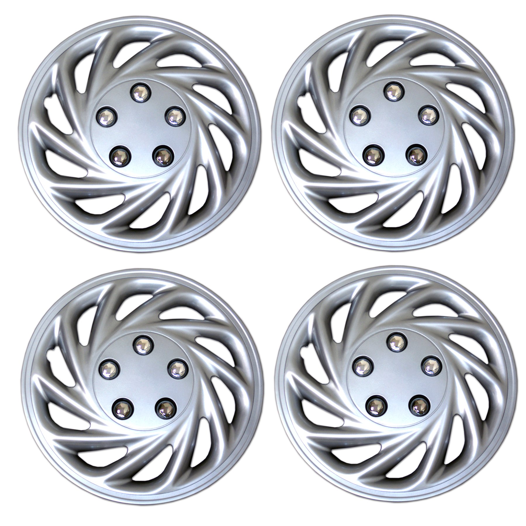 Tuningpros WC3-15-3533-B - Pack of 4 Hubcaps - 15-Inches | Black | Style 533 Style Snap-On (Pop-On) Type Matte Black Wheel Covers Hub-caps — view 50