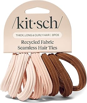 Seamless Hair Ties No Damage - Stretchable Hair Bands for Strong All-Day Hold, Ponytail Holders | Hair Accessories for Girls | Ideal Gifts for Women - Rosewood 8 Pcs