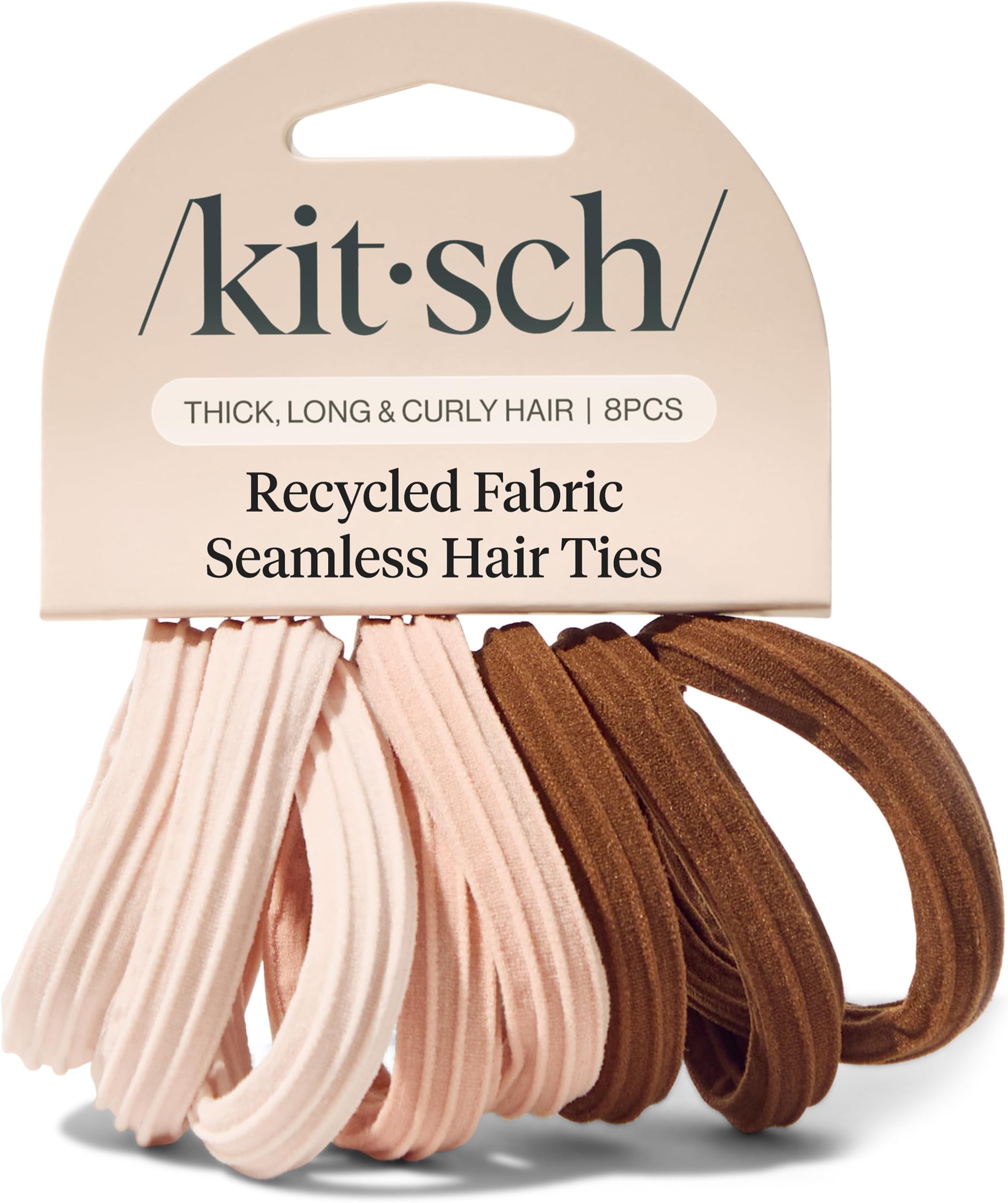 Seamless Hair Ties No Damage - Stretchable Hair Bands for Strong All-Day Hold, Ponytail Holders | Hair Accessories for Girls | Ideal Gifts for Women - Rosewood 8 Pcs