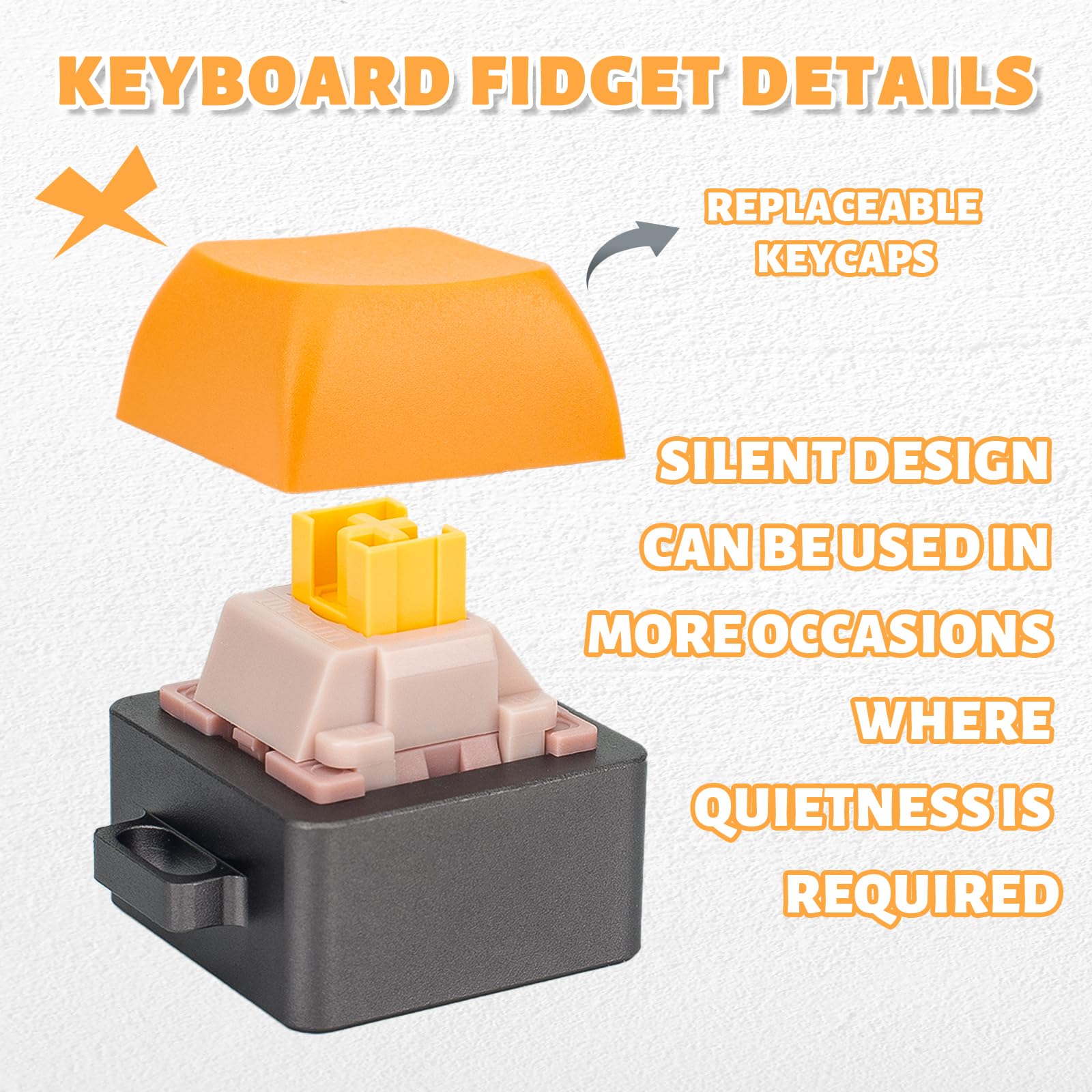 Byhoo 2 piezas de teclado de aleación de aluminio, juguete ligero para teclado con clic, teclado mecánico silencioso, para biblioteca y lugar silencioso para aliviar el estrés