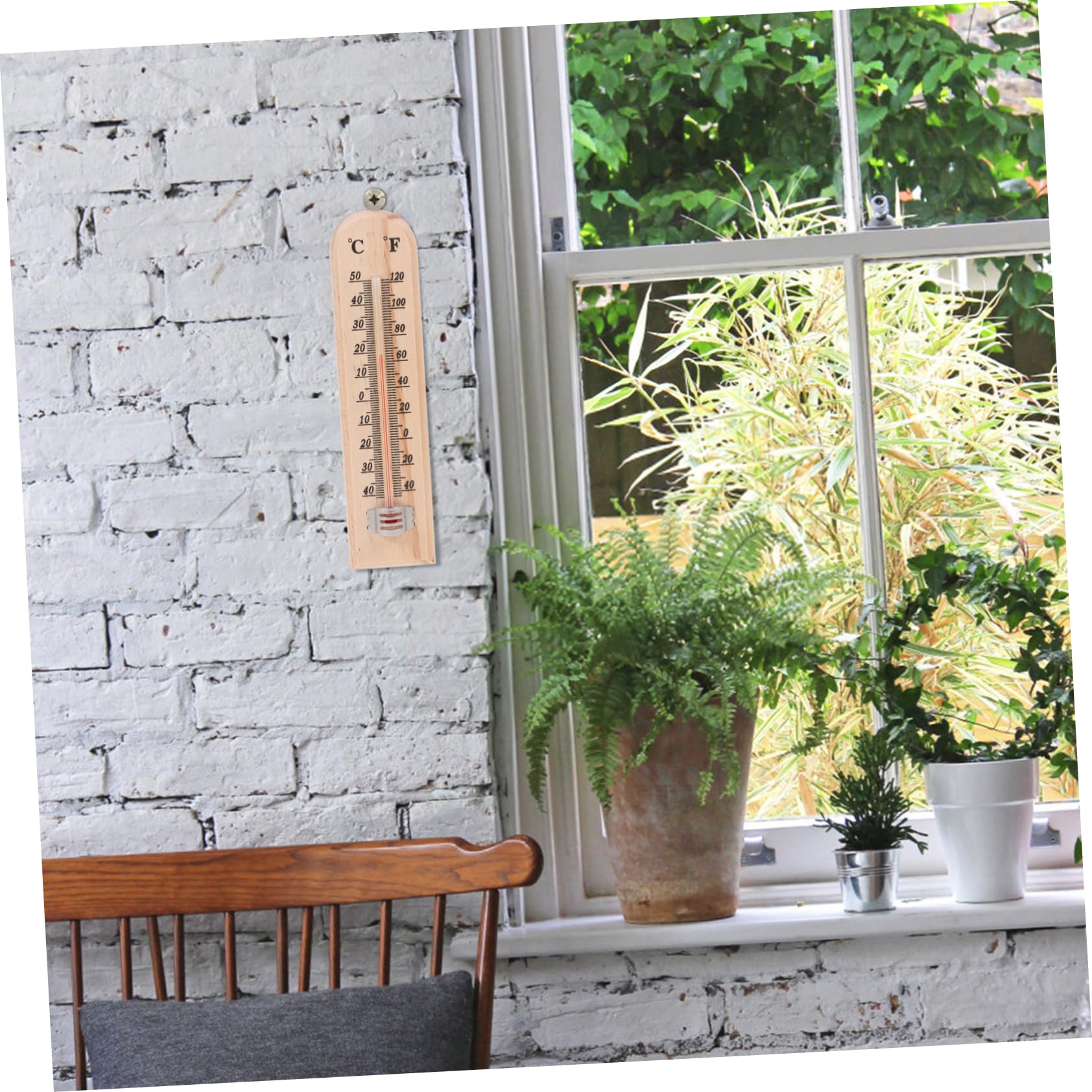 Lot de 3 Thermomètres en Bois pour Intérieur et Chambre de Bébé, Appareil de Mesure de Température Design Suspendu, Style Classique et Simple
